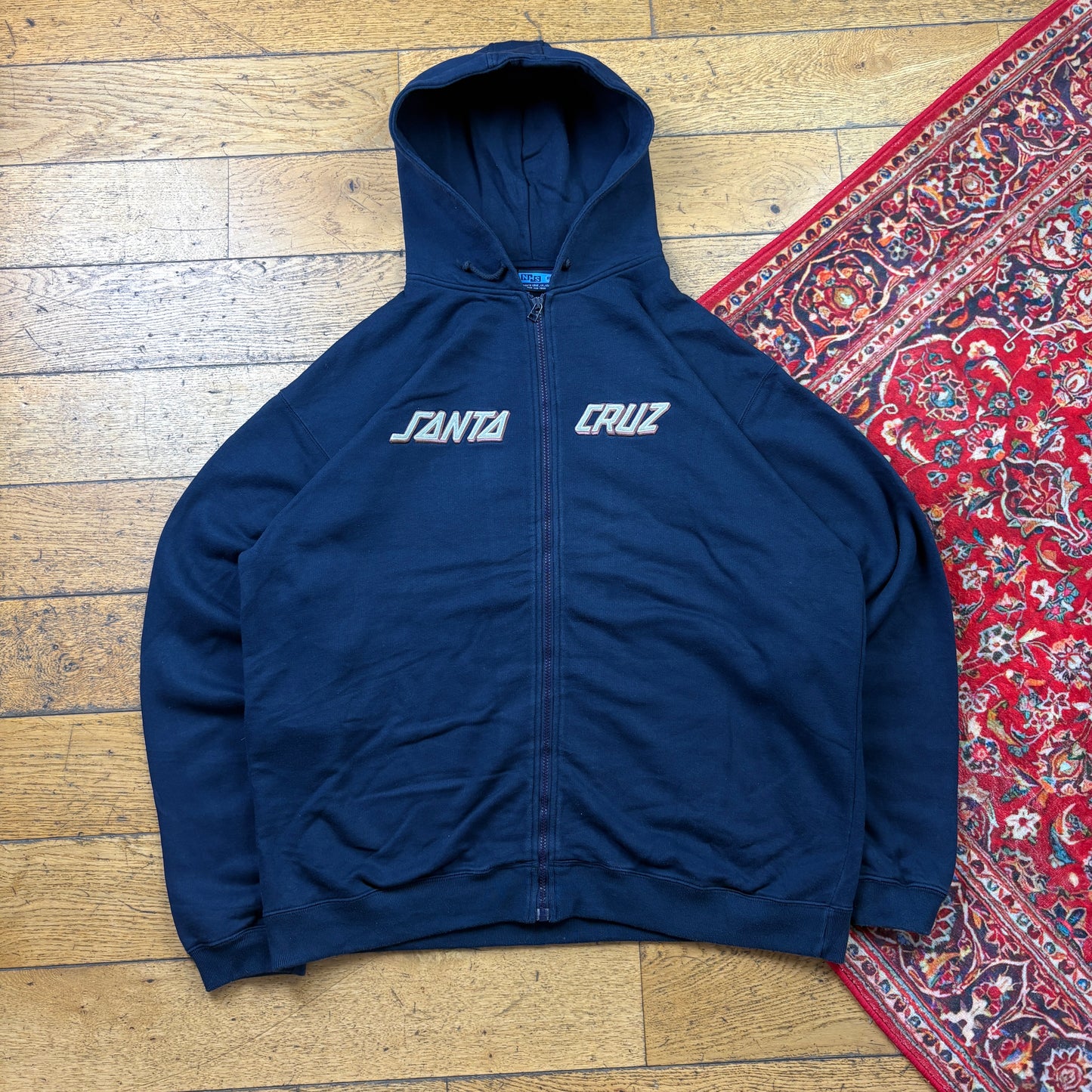 Vintage Santa Cruz Skate Navy Embroidered Hoodie Sweatshirt - XL