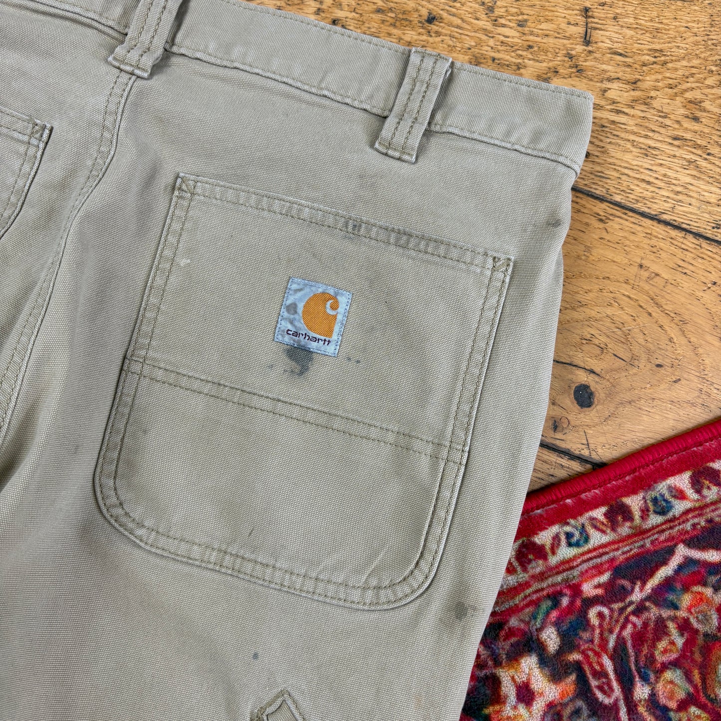 Vintage Carhartt Cream Workwear Carpenter Trousers - 34