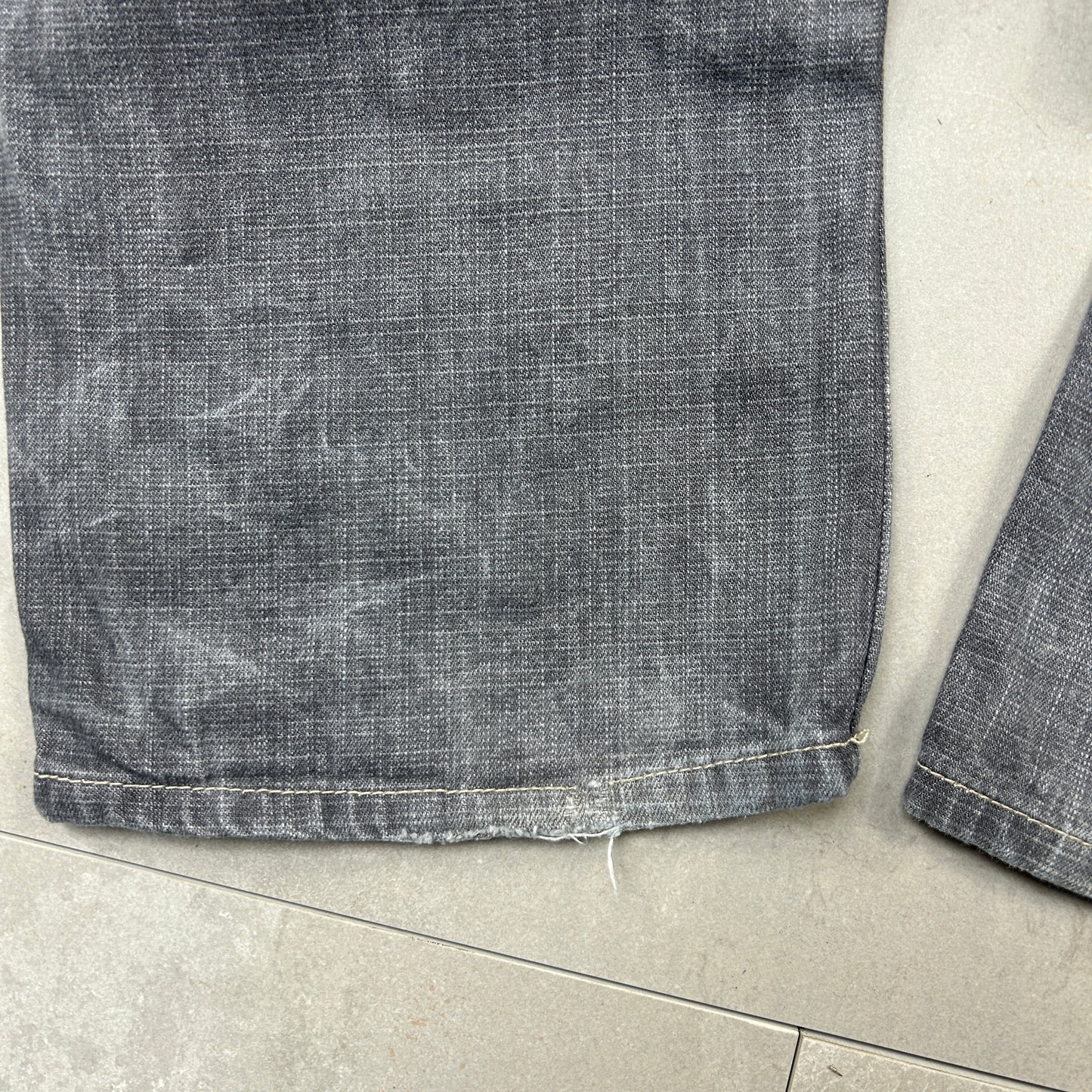 Vintage Akademiks Embroidered Hip Hop Baggy Grey Jeans - 32