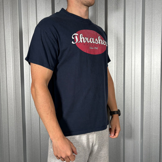 Thrasher Navy Skate Graphic T Shirt - S