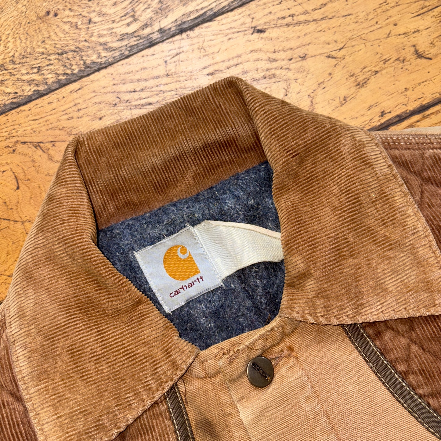 Vintage Carhartt Hunting Brown Suede Workwear Jacket - L