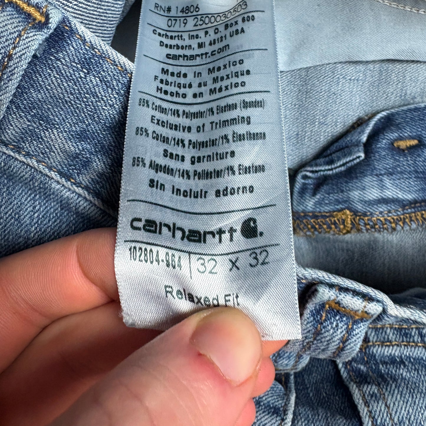 Vintage Carhartt Workwear Carpenter Straight Blue Jeans - 32R