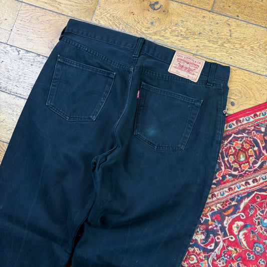 Vintage Levis 751 Black Baggy Denim Jeans - 36
