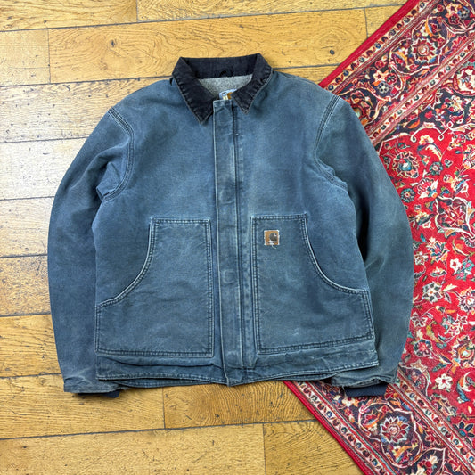 Vintage Carhartt Grey Arctic Cropped Detroit Workwear Jacket - M