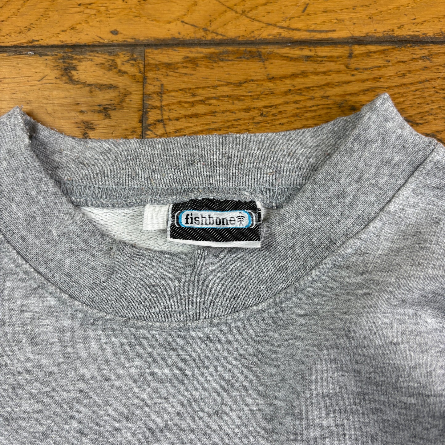 Vintage Fishbone Grey Surfwear Embroidered Sweatshirt - M