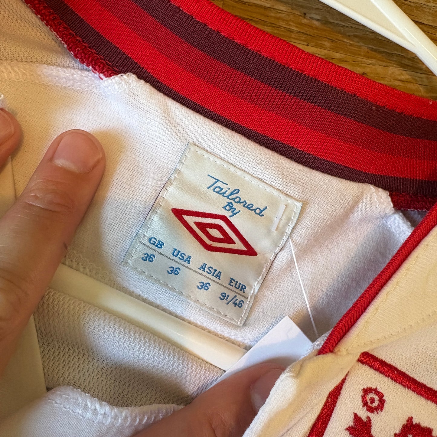 Vintage Umbro England Football World Cup White Football Shirt -