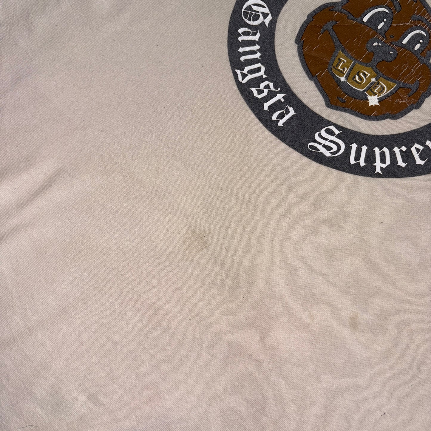 Vintage Supreme Cream Life Sucks Die Gangsta Graphic T-Shirt - M