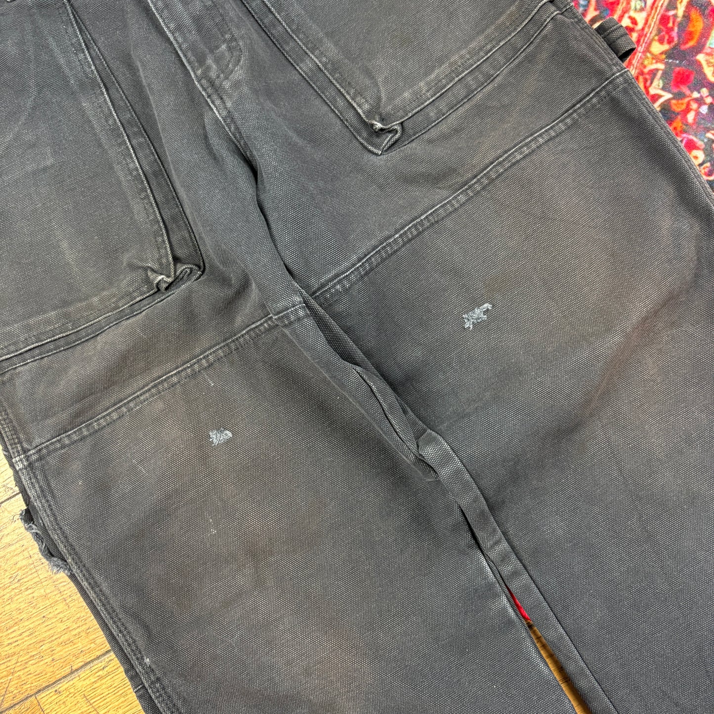 Vintage Dickies Black Double Knee Workwear Carpenter Baggy Trousers - 32