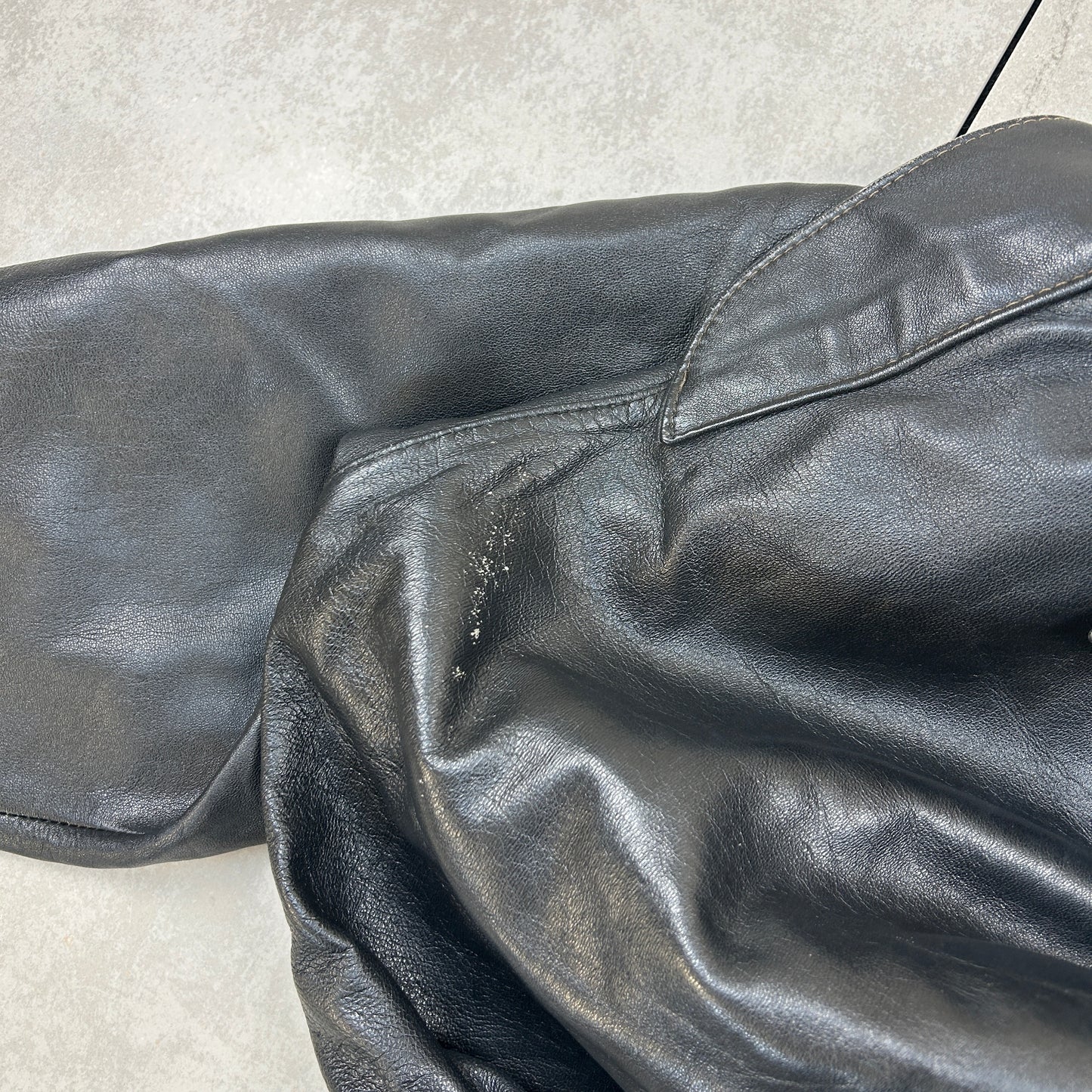 Vintage Black Leather Trench Jacket - Size 8