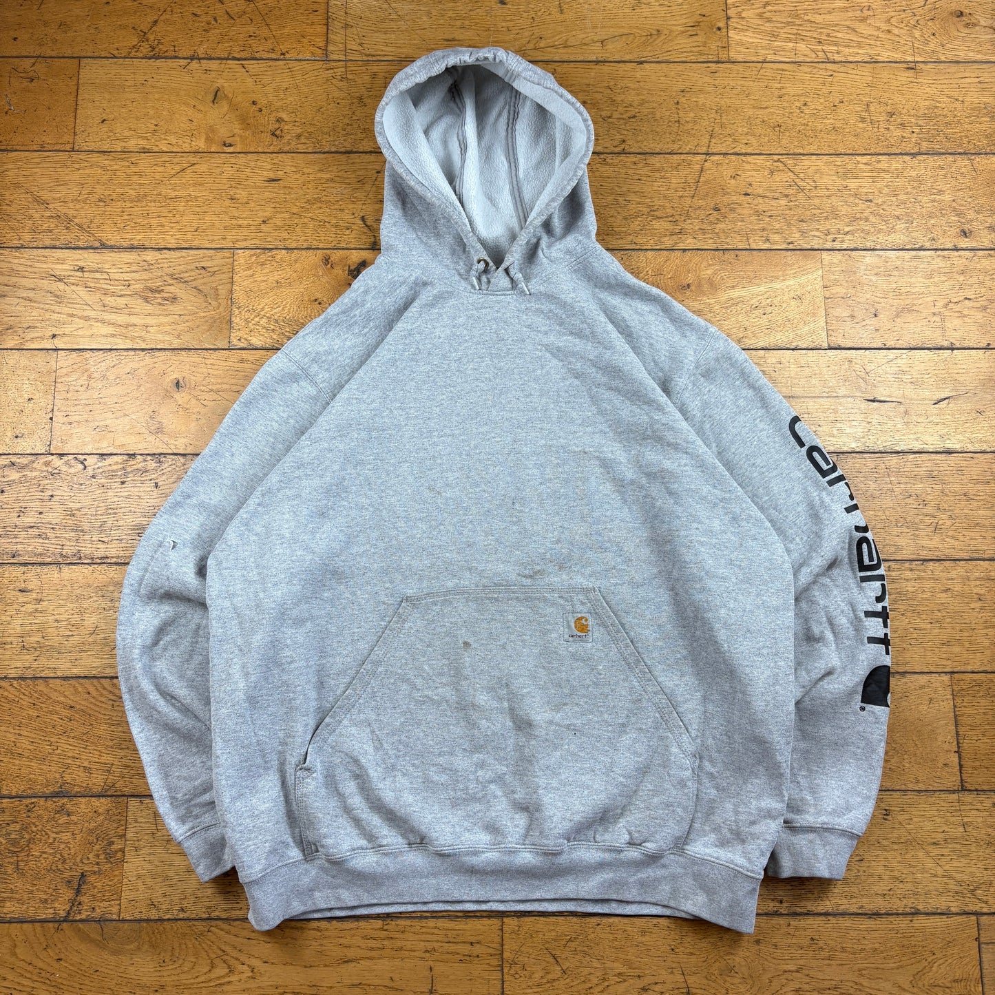 Vintage Carhartt Grey Hoodie Sweatshirt - XL