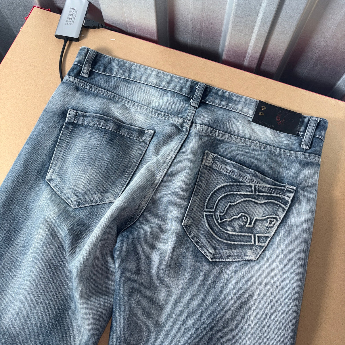 Ecko Unltd Blue Y2K Hip Hop Embroidered Straight Jeans - 36R