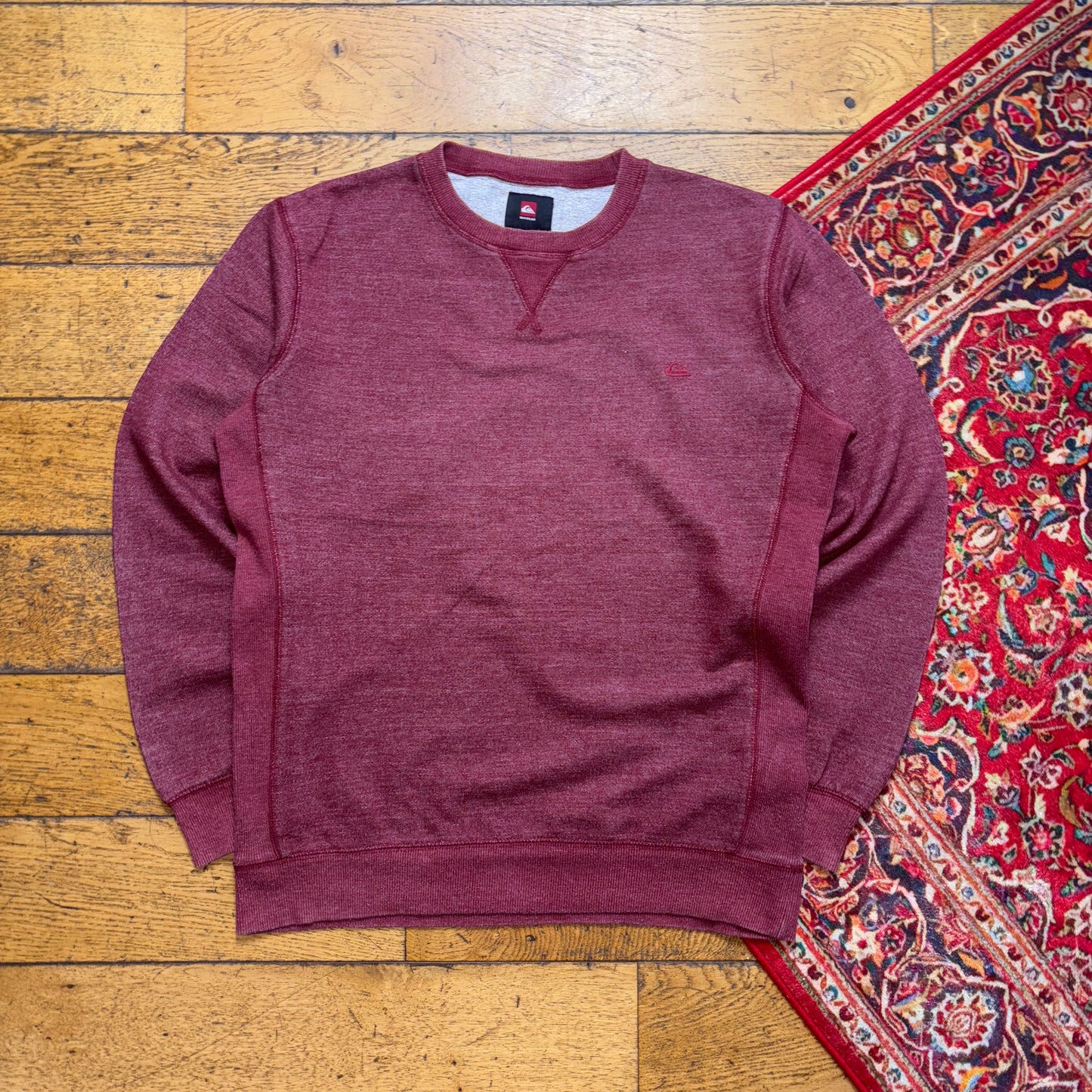 Vintage Quiksilver Burgundy Surfwear Embroidered Sweatshirt - M