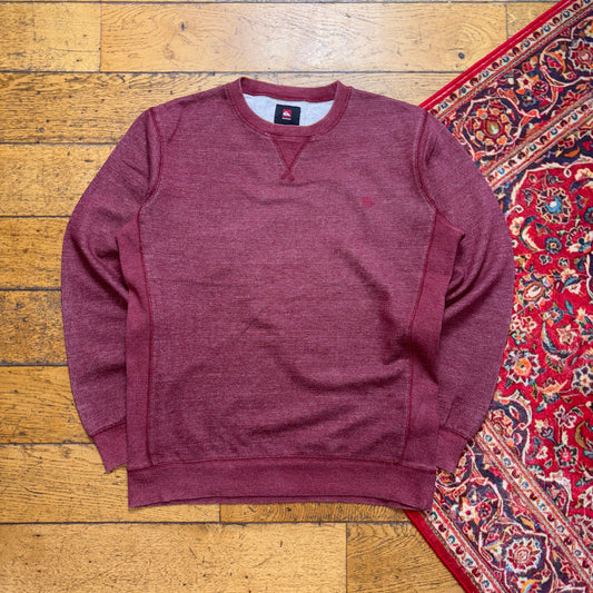 Vintage Quiksilver Burgundy Surfwear Embroidered Sweatshirt - M
