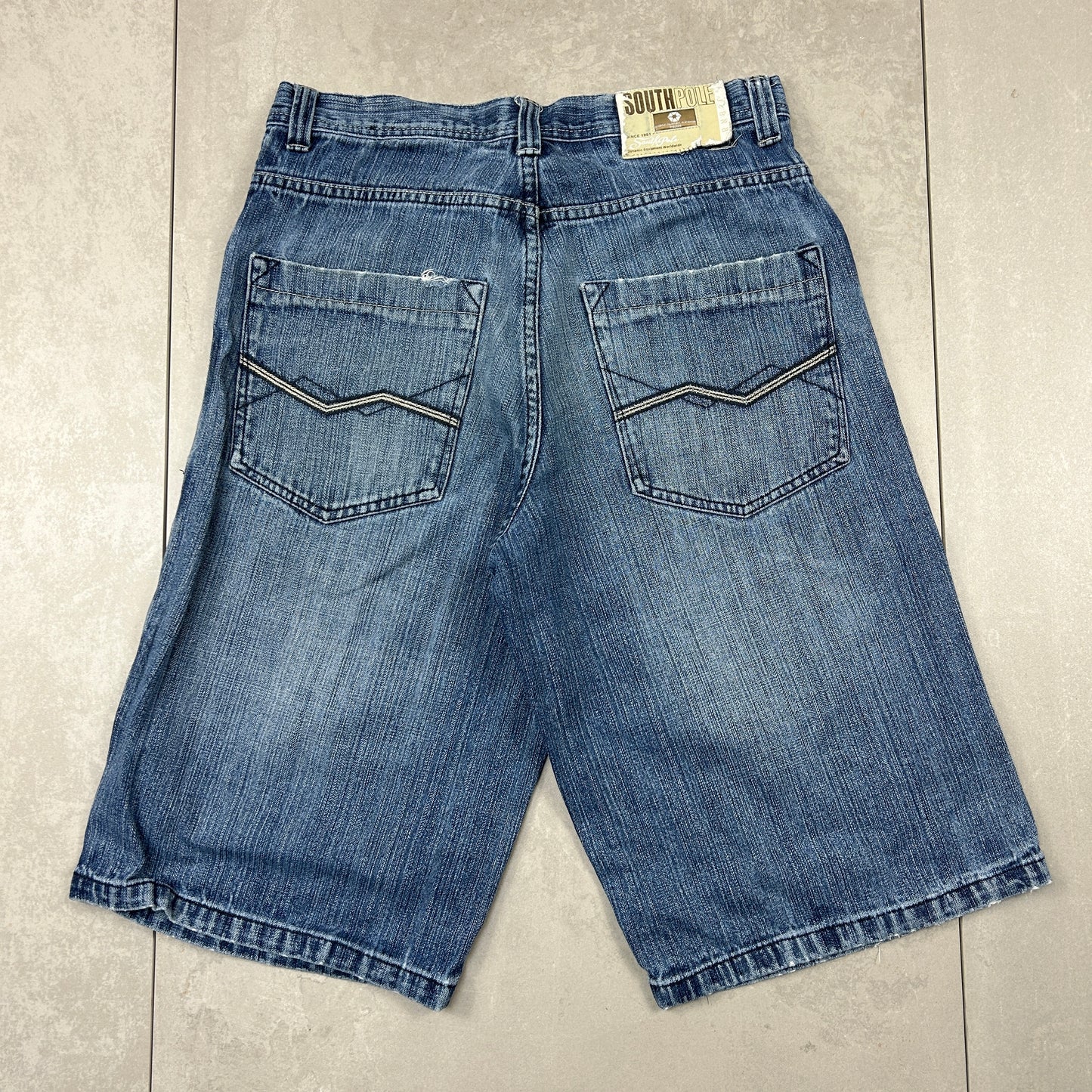 Vintage Southpole Embroidered Hip Hop Baggy Blue Shorts Jorts - 33