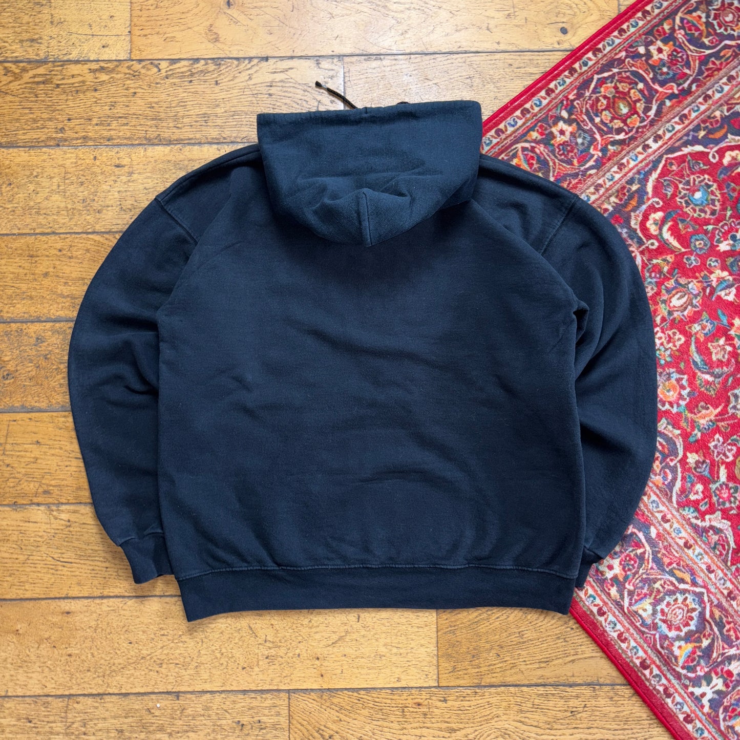 Vintage Thrasher Black Flames Hoodie Skate Sweatshirt - M