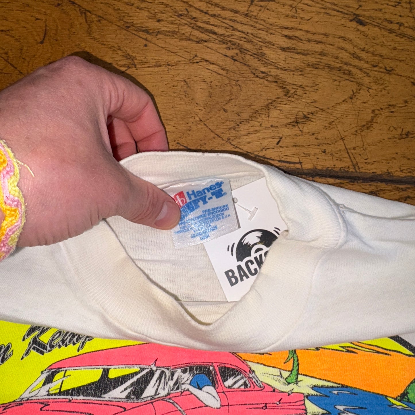 Vintage 1993 Car NASCAR Racing White Single Stitch Graphic T-Shirt - S