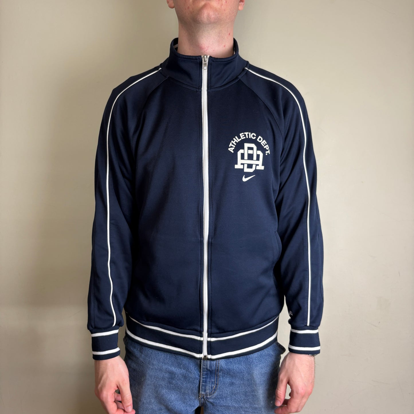Vintage Nike y2k Swoosh Navy Track Jacket - L