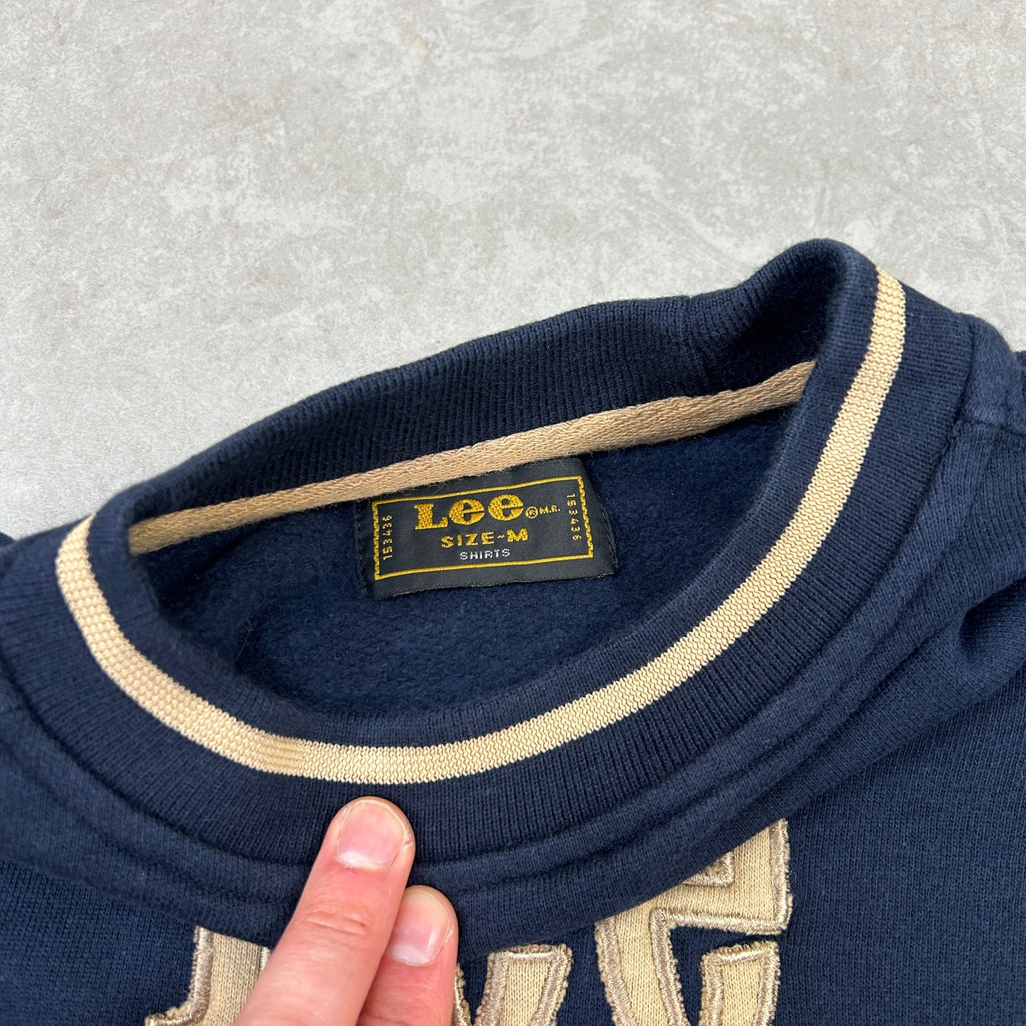 Vintage Lee Navy Embroidered Sweatshirt - M