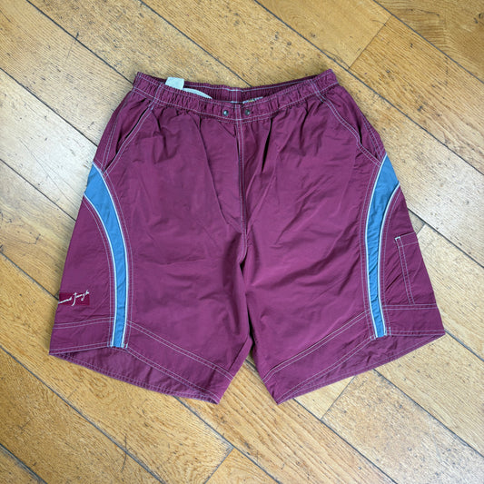 Vintage Lotto Sport Baggy Board Shorts Burgundy - S