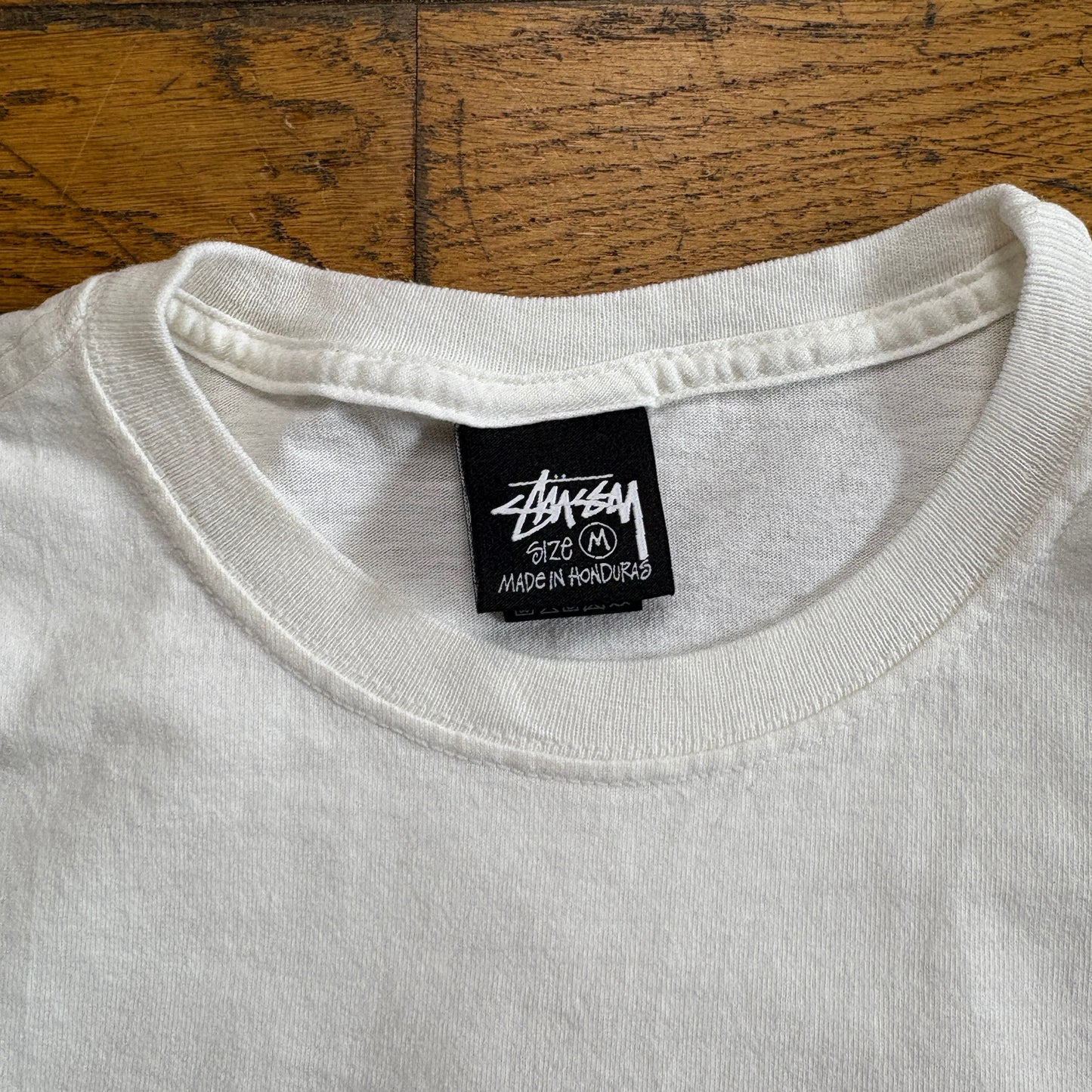 Vintage Stussy White Graphic T-Shirt - S