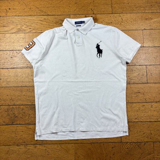 Vintage Ralph Lauren Big Pony White Polo T-Shirt - XL