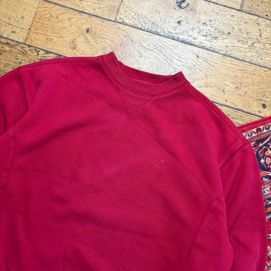 Vintage Fila Red Embroidered Sweatshirt - XL