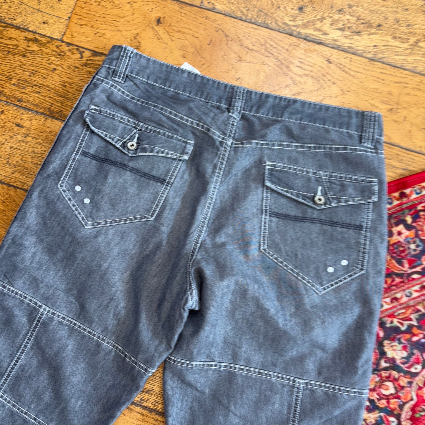 Vintage Grey Denim Shorts - 36