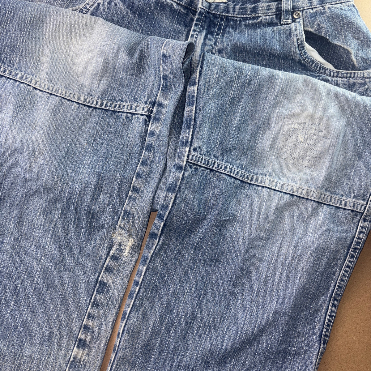 Embroidered Blue Territory Japanese Denim Hip Hop Y2K Baggy Jeans - 30S