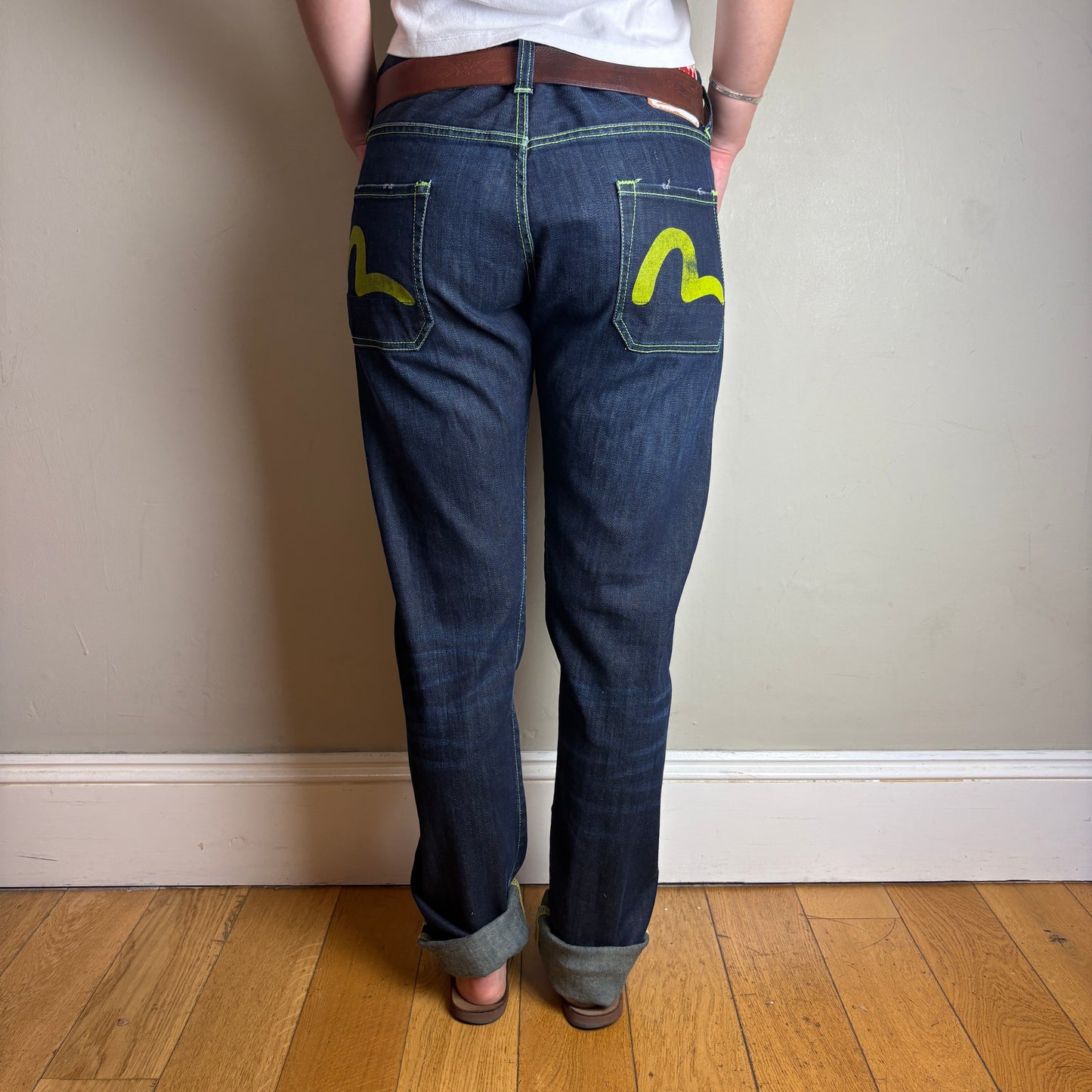 Vintage Evisu Blue Japanese Denim Y2K Hip Hop Womens Jeans - 34L