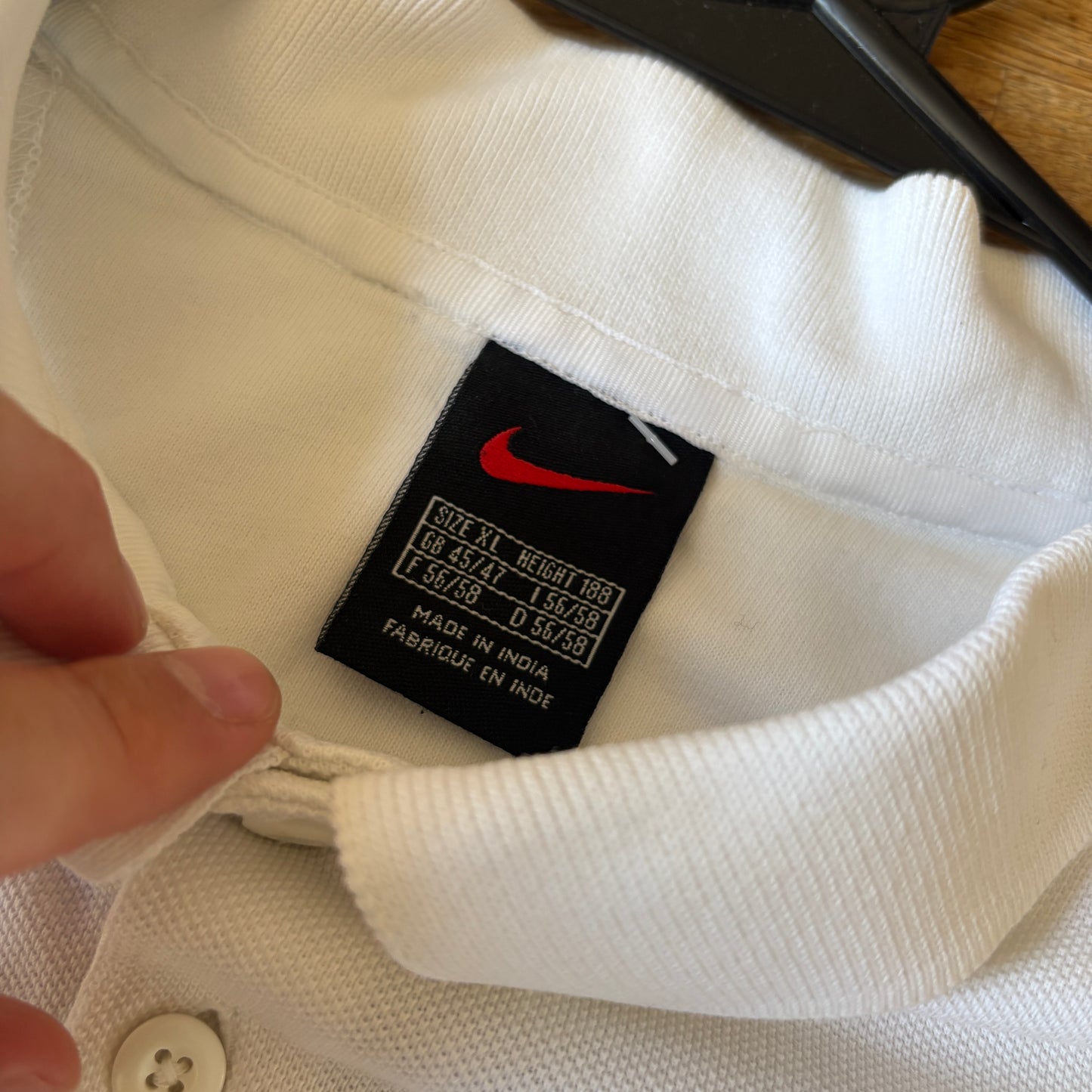 Vintage 90s Nike Swoosh White Polo Shirt - XL