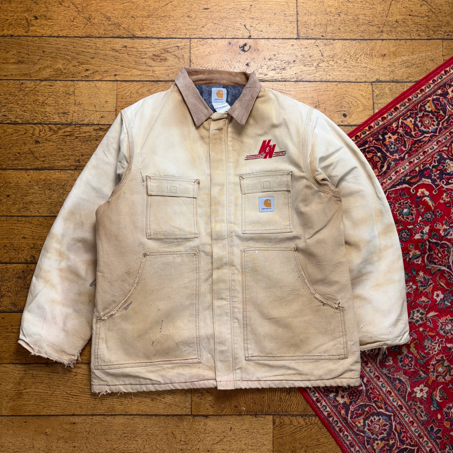 Vintage Carhartt Brown Cream Arctic Workwear Jacket - XL