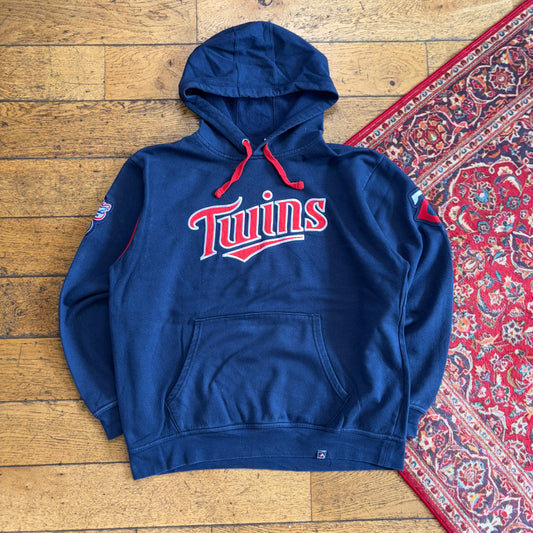 Vintage Minnesota Twins MLB Navy Hoodie Embroidered Sweatshirt - XL