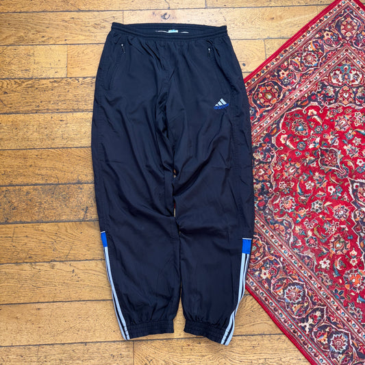 Vintage Adidas Black Baggy Tapered Tracksuit Track Pants Bottoms - 32
