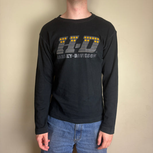 Vintage Harley Davidson Black Long Sleeve Graphic T-Shirt - S