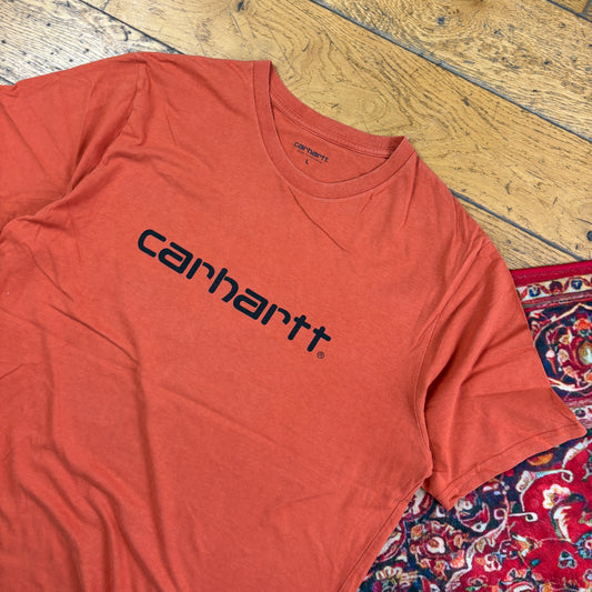 Vintage Orange Carhartt Wip Graphic T-Shirt - L