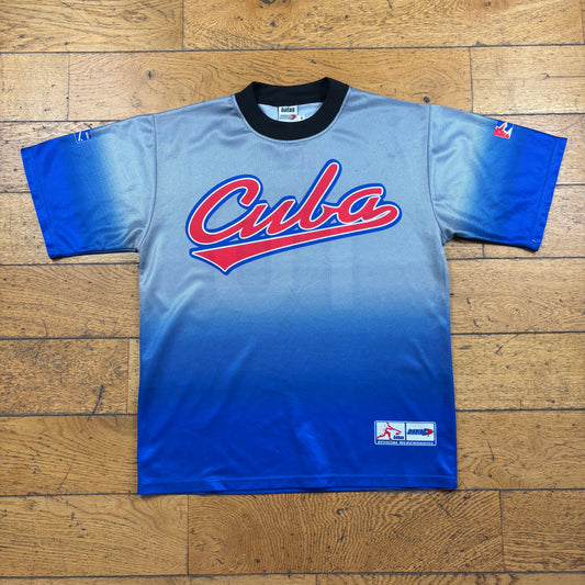 Vintage Cuba Blue Football Sports Graphic T-Shirt - M