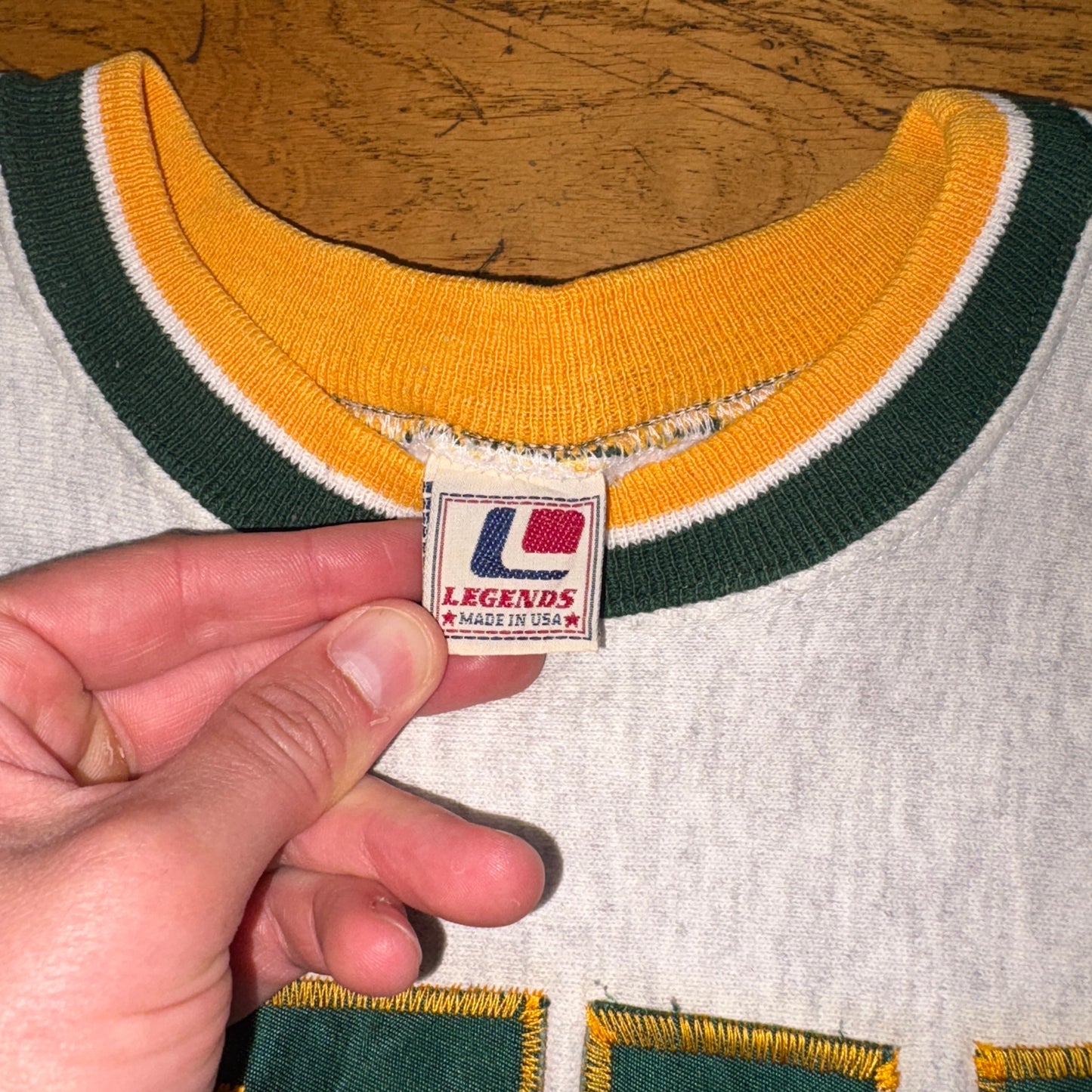 Vintage 90s NFL Packers Grey Embroidered Sweatshirt - L