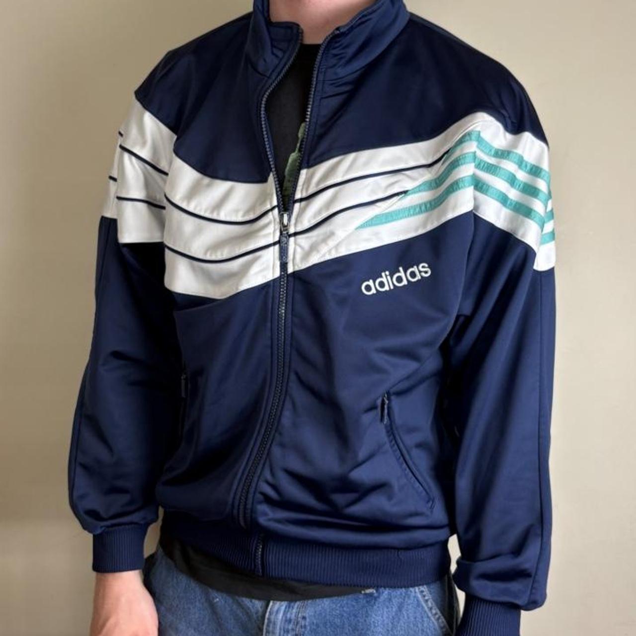 Vintage Adidas 90s Navy Track Jacket - M