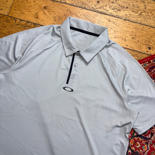 Vintage Oakley Grey Golf Polo Shirt - L