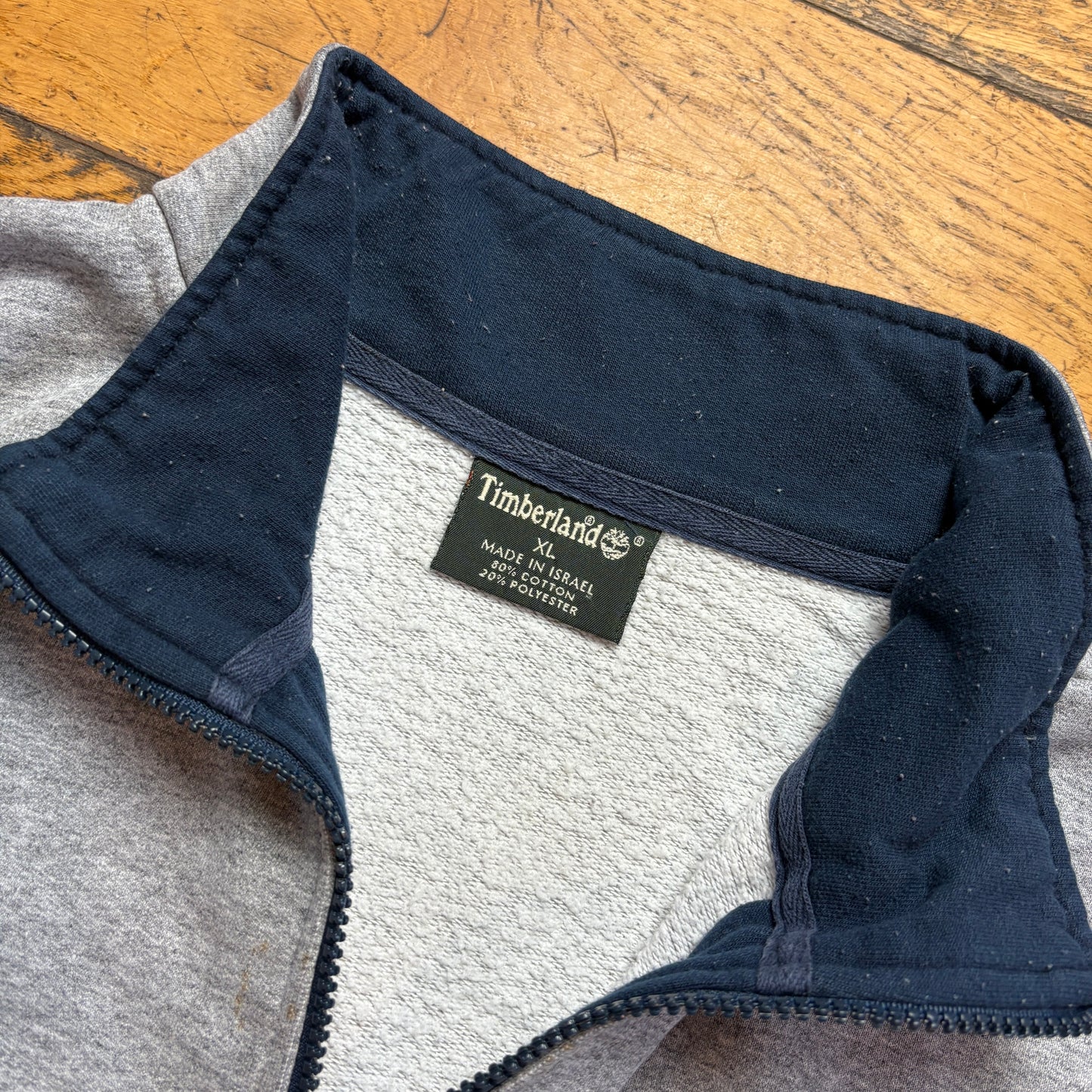 Vintage Timberland Grey Embroidered Quarter Zip Sweatshirt - XL