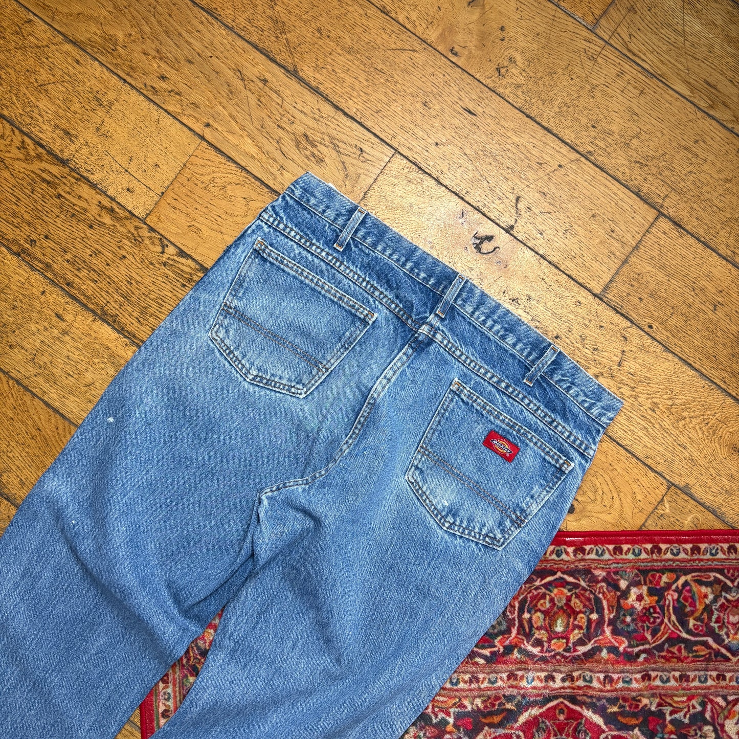 Vintage Dickies Workwear Carpenter Baggy Blue Jeans - 38S