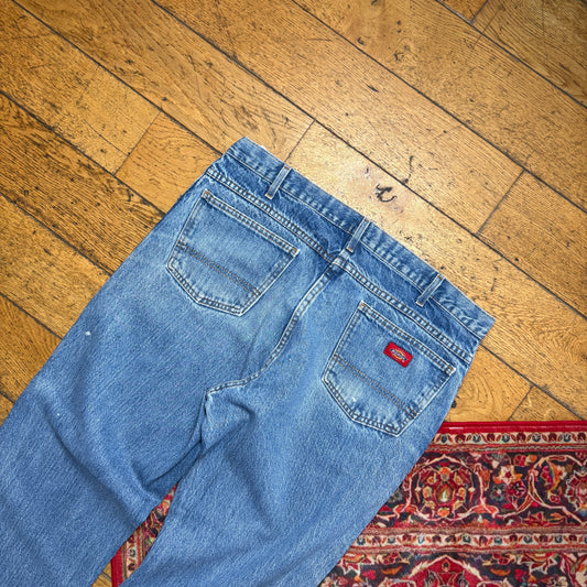 Vintage Dickies Workwear Carpenter Baggy Blue Jeans - 38S