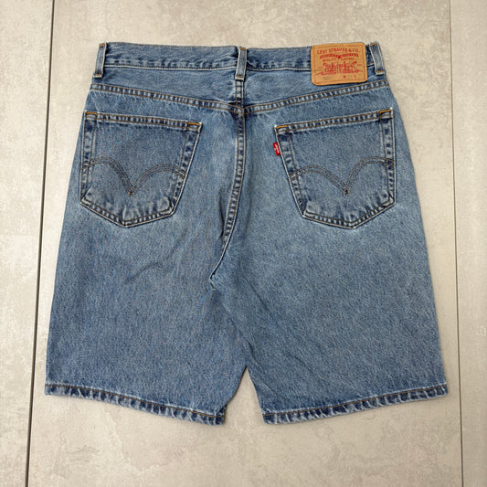 Vintage Levis 505 Blue Baggy Denim Shorts - 33
