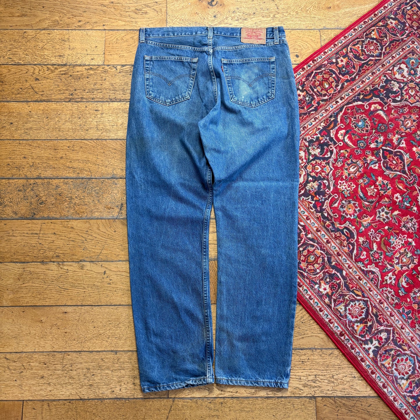 Vintage Levis 521 Straight Blue Denim Jeans - 38R