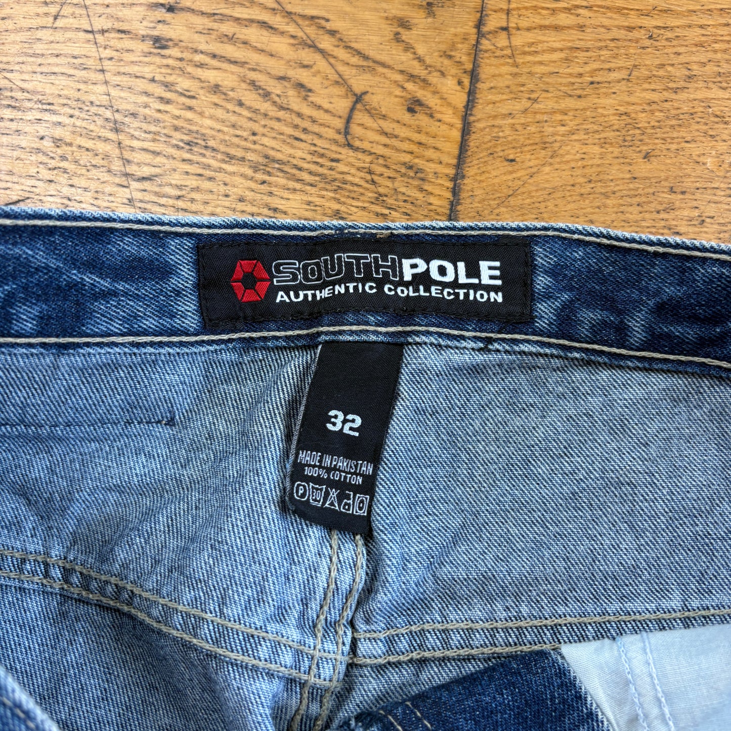 Vintage Southpole Embroidered Blue Hip Hop Baggy Shorts Jorts - 33