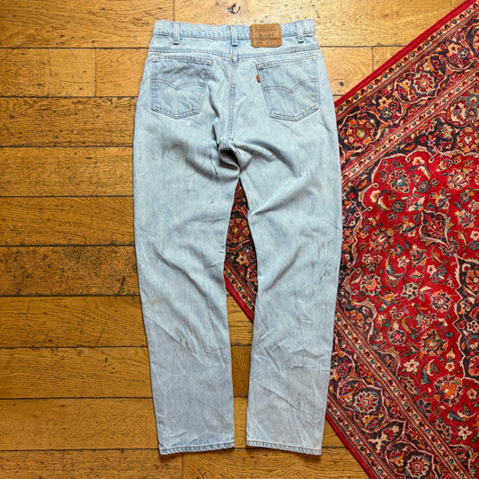 Vintage Levis 505 Orange Tab Straight Blue Denim Jeans - 34R