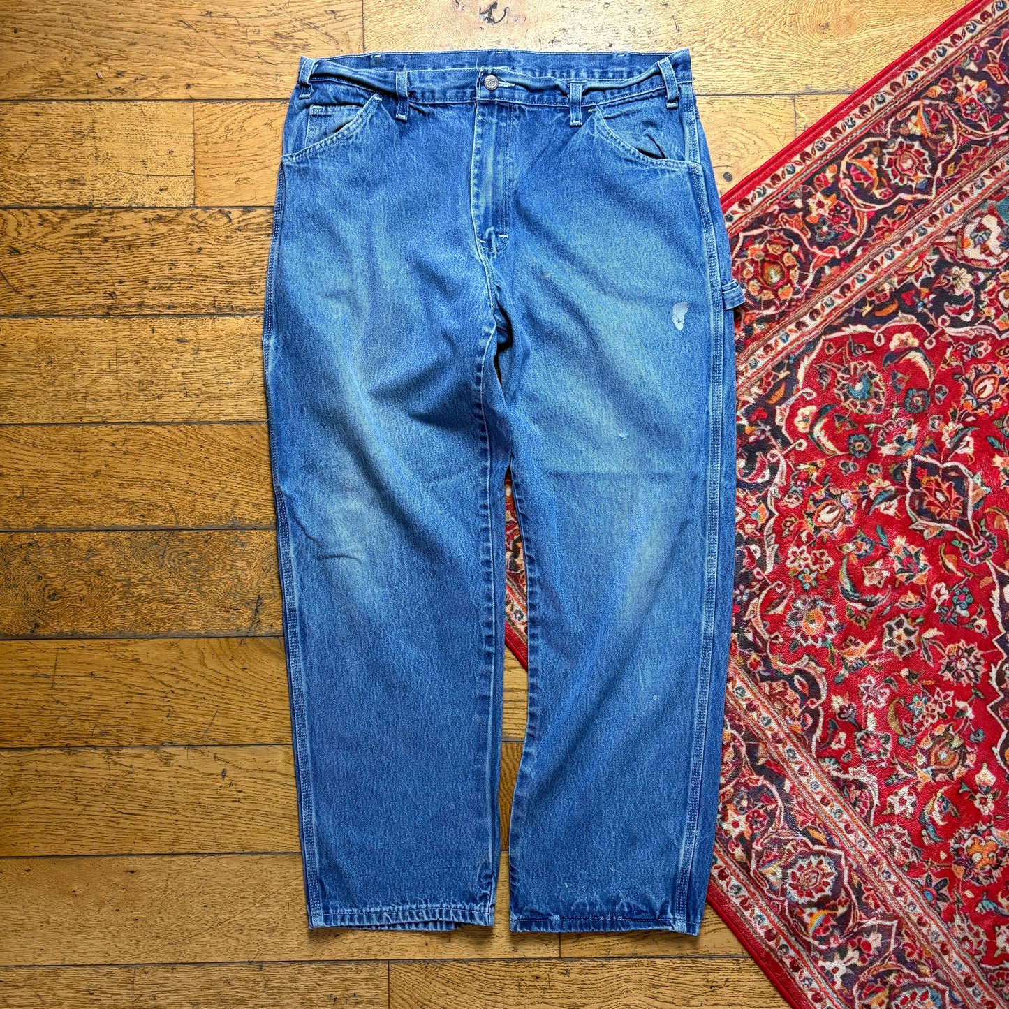 Vintage Dickies Workwear Carpenter Baggy Blue Jeans - 38R