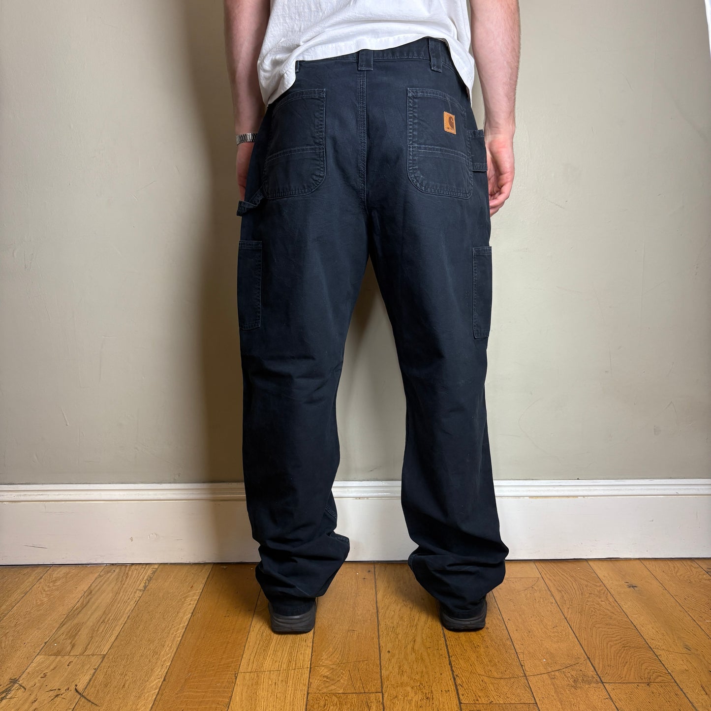 Vintage Carhartt Black Workwear Carpenter Baggy Trousers - 36L