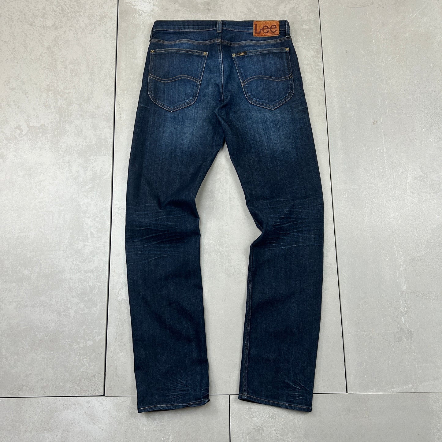 Vintage Lee Dark Blue Slim Denim Workwear Jeans - 32