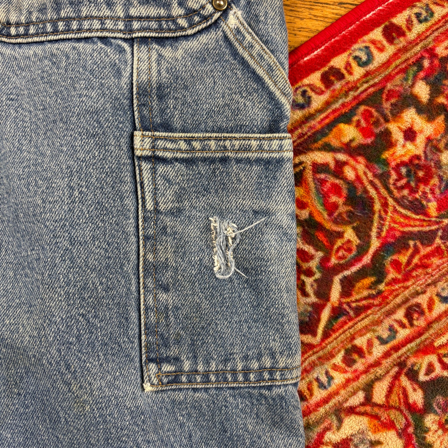 Vintage Carhartt Blue Double Knee Workwear Carpenter Baggy Jeans - 40